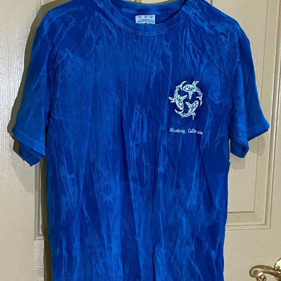 Yacht Club Medium Blue Shark Printed Tee - Picture 1 of 5